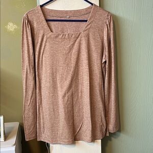 Elegant Tan Long Sleeve Women's Top